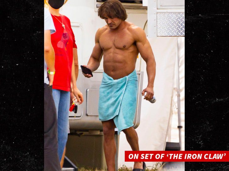 Zac Efron am Set von Iron Claw